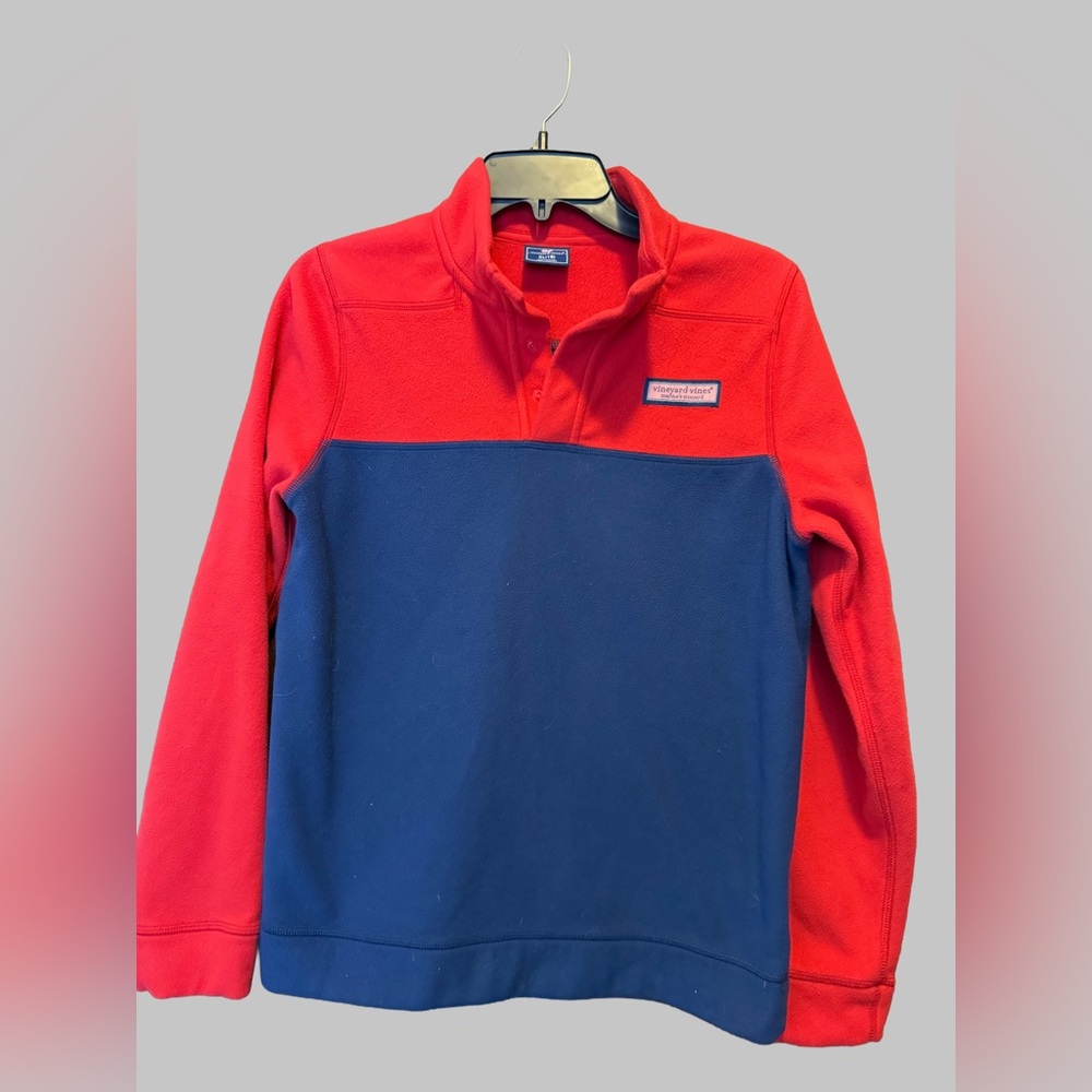 Vineyard Vines Boys Vibrant Red Fleece Pullover